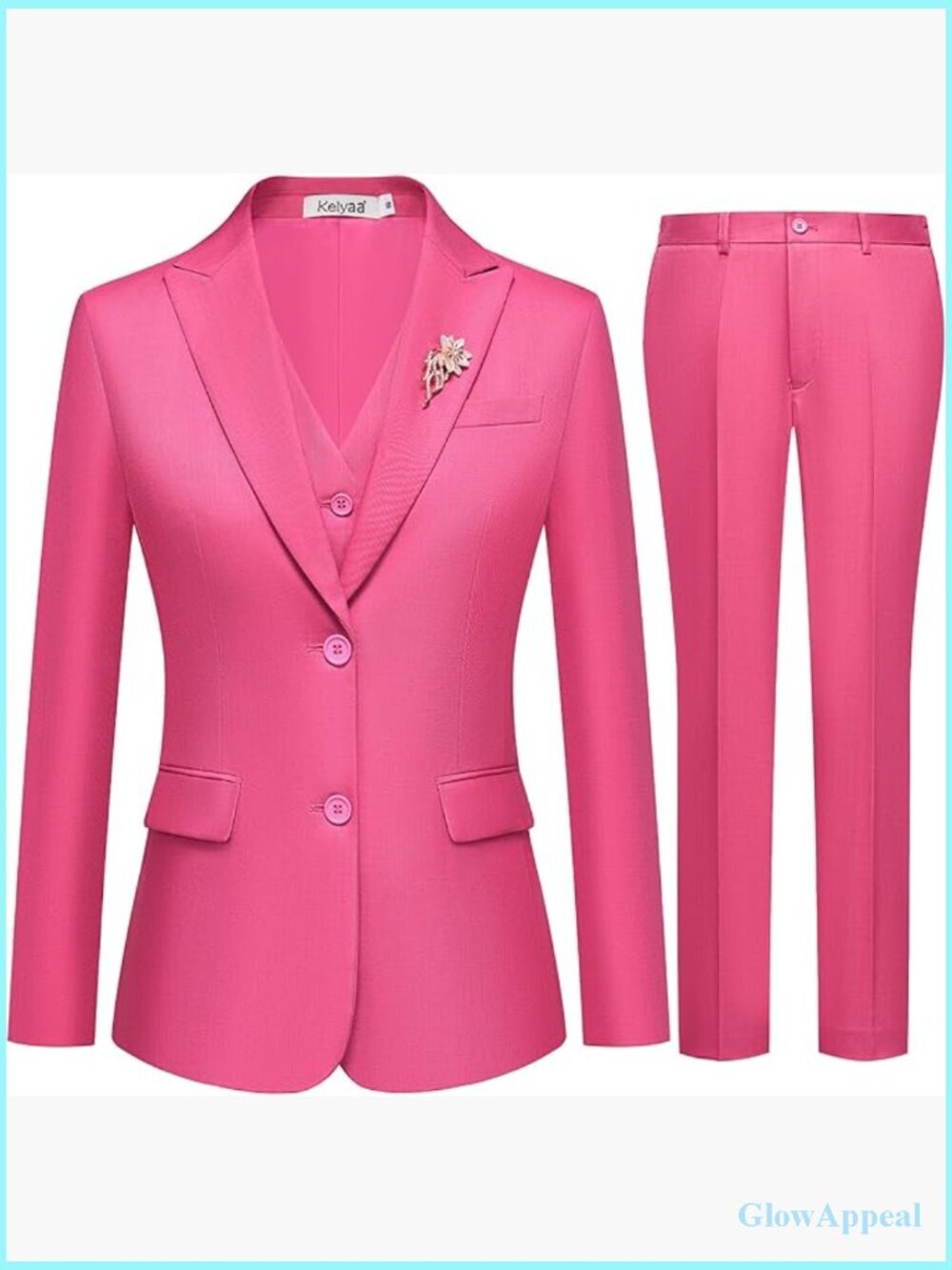 Women's 3pc Business Suit Set Blazer Vest Pants Slim Fit Office Outfit